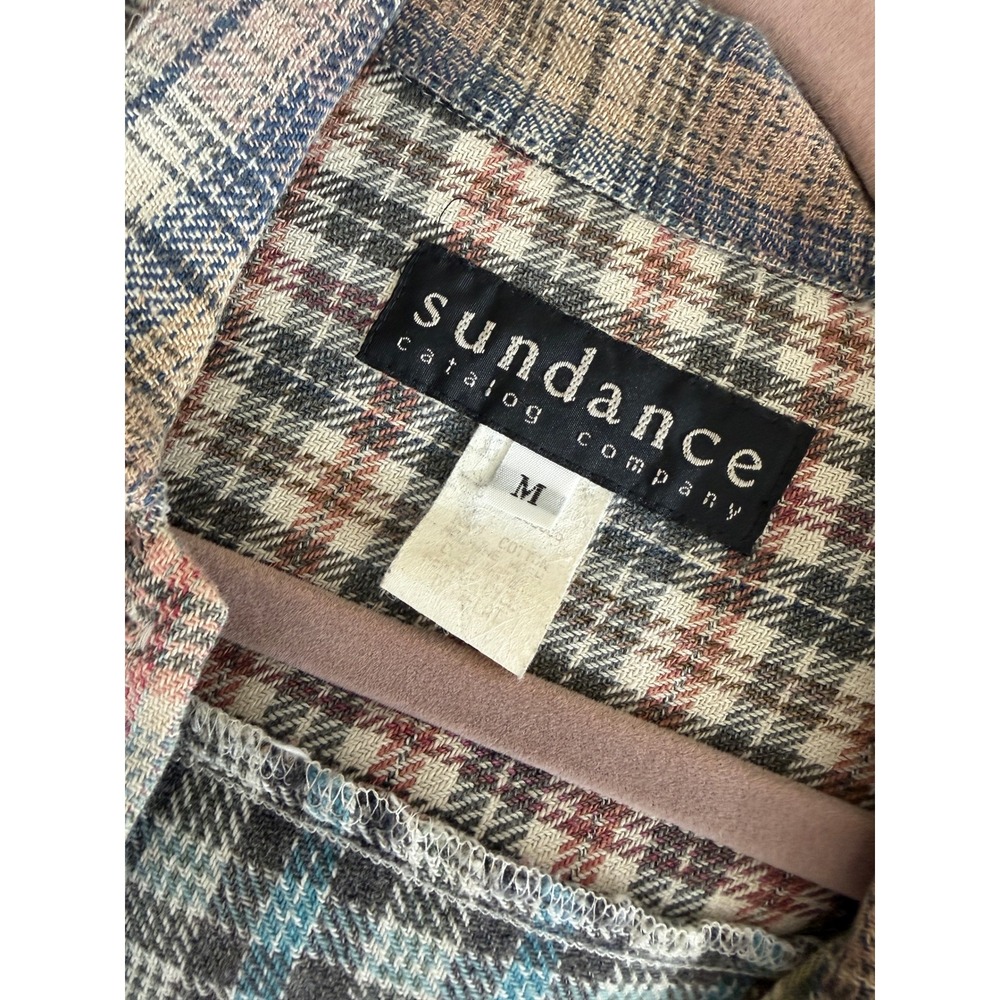 Sundance X Citron Vintage Patchwork Plaid Duster Grunge Shirt Dress 90s O/S - Picture 2 of 6